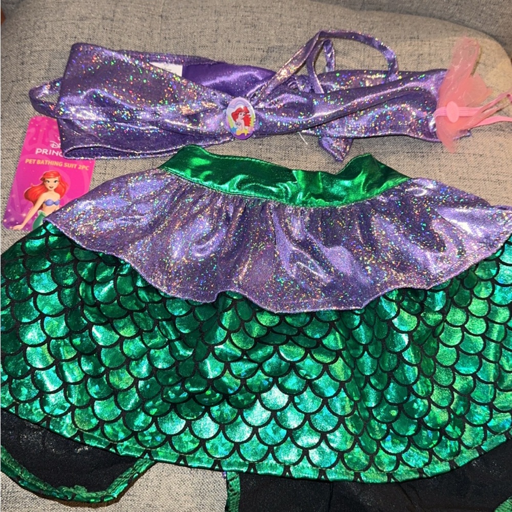 Mermaid Princess dog Costume - Purple and Green XL